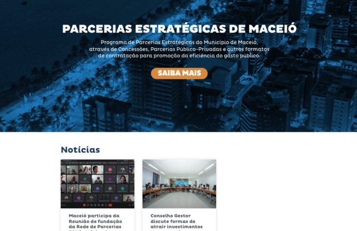Site Parcerias Estratégicas Prefeitura de Maceió